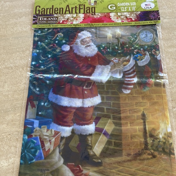 Santa with Gifts Flag Winter Wonderland Holiday Christmas - Picture 8 of 8